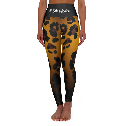 Biker Babe Full Leopard High Waisted Yoga Leggings (AOP)