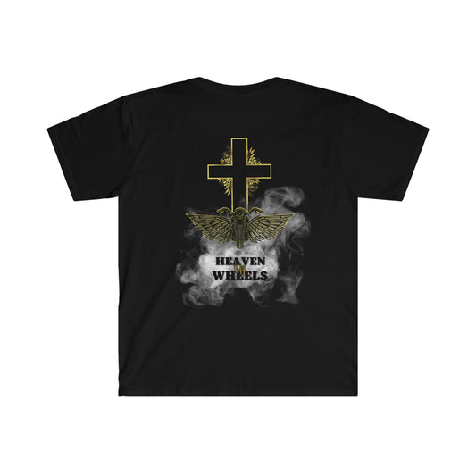 Heaven On Wheels (front and Back print)-Unisex Softstyle T-Shirt